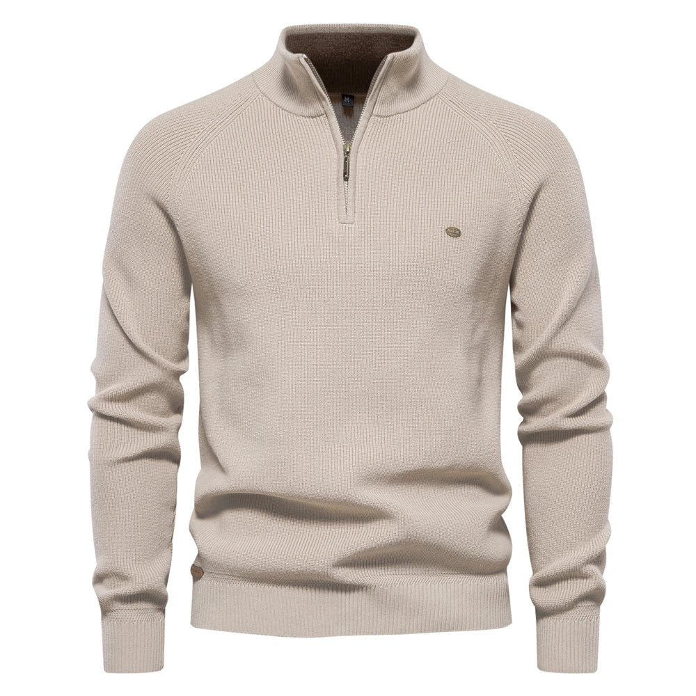 Nordwell Half Zip Trui voor Heren – Klassieke Gebreide Wolmix