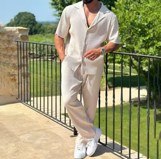 Heren Zomerset – Luchtig 2-Delig Set met Overhemd & Broek – Casual & Vakantie Outfit
