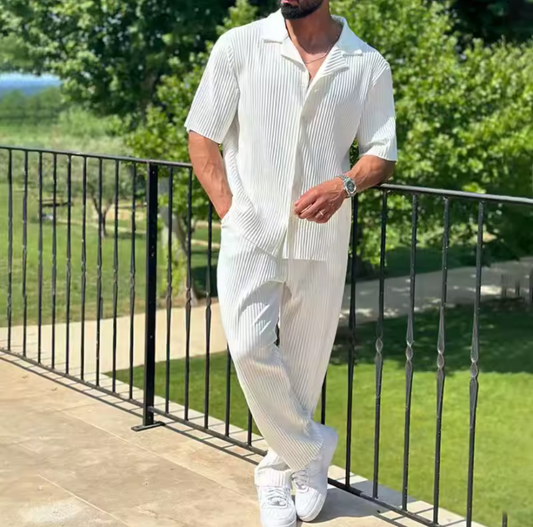 Heren Zomerset – Luchtig 2-Delig Set met Overhemd & Broek – Casual & Vakantie Outfit