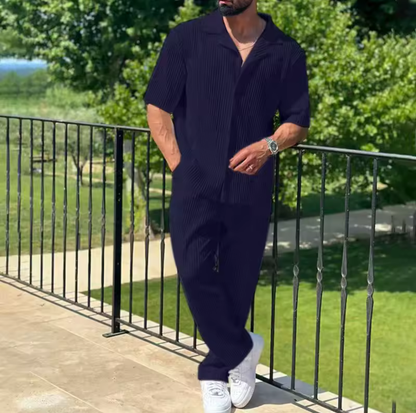 Heren Zomerset – Luchtig 2-Delig Set met Overhemd & Broek – Casual & Vakantie Outfit