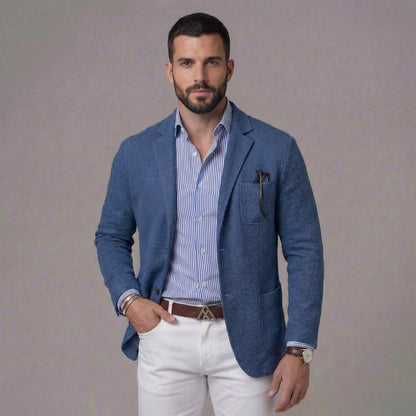 Men's Linen Blazer Slim Fit | Lightweight Summer Blazer with Breathable Comfort