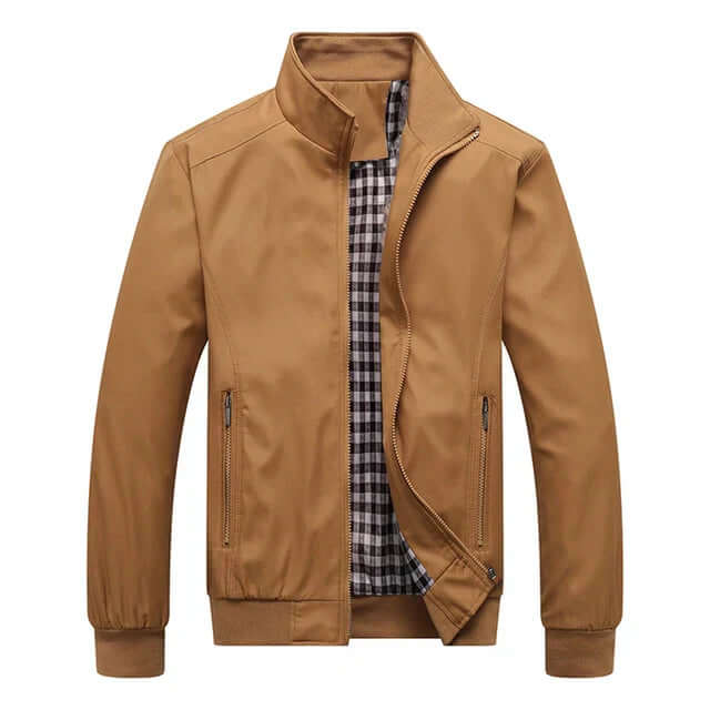 Men's Autumn Jacket – Stylish Bomber Jacket with Ribbed Cuffs