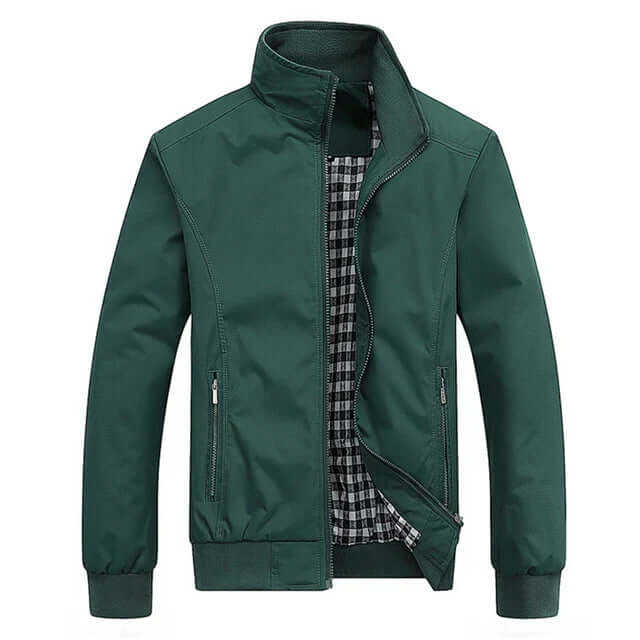 Men's Autumn Jacket – Stylish Bomber Jacket with Ribbed Cuffs