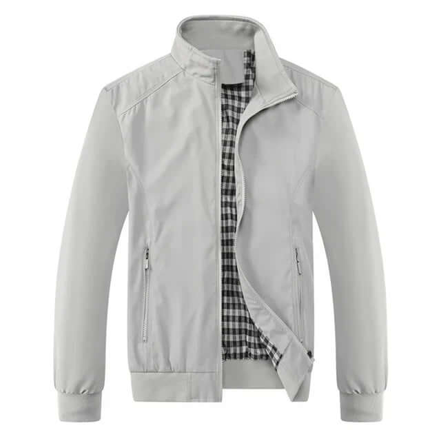 Men's Autumn Jacket – Stylish Bomber Jacket with Ribbed Cuffs