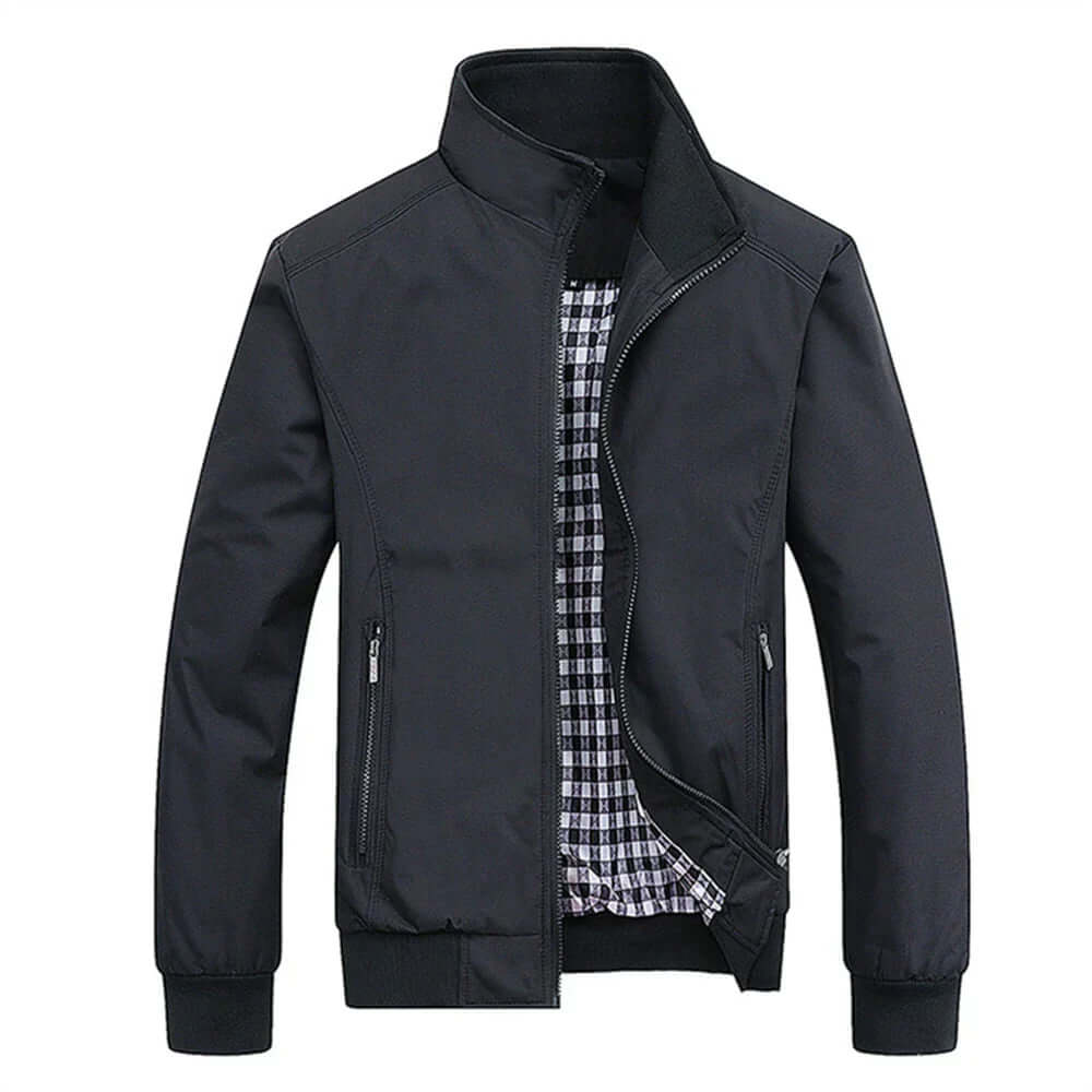 Men's Autumn Jacket – Stylish Bomber Jacket with Ribbed Cuffs