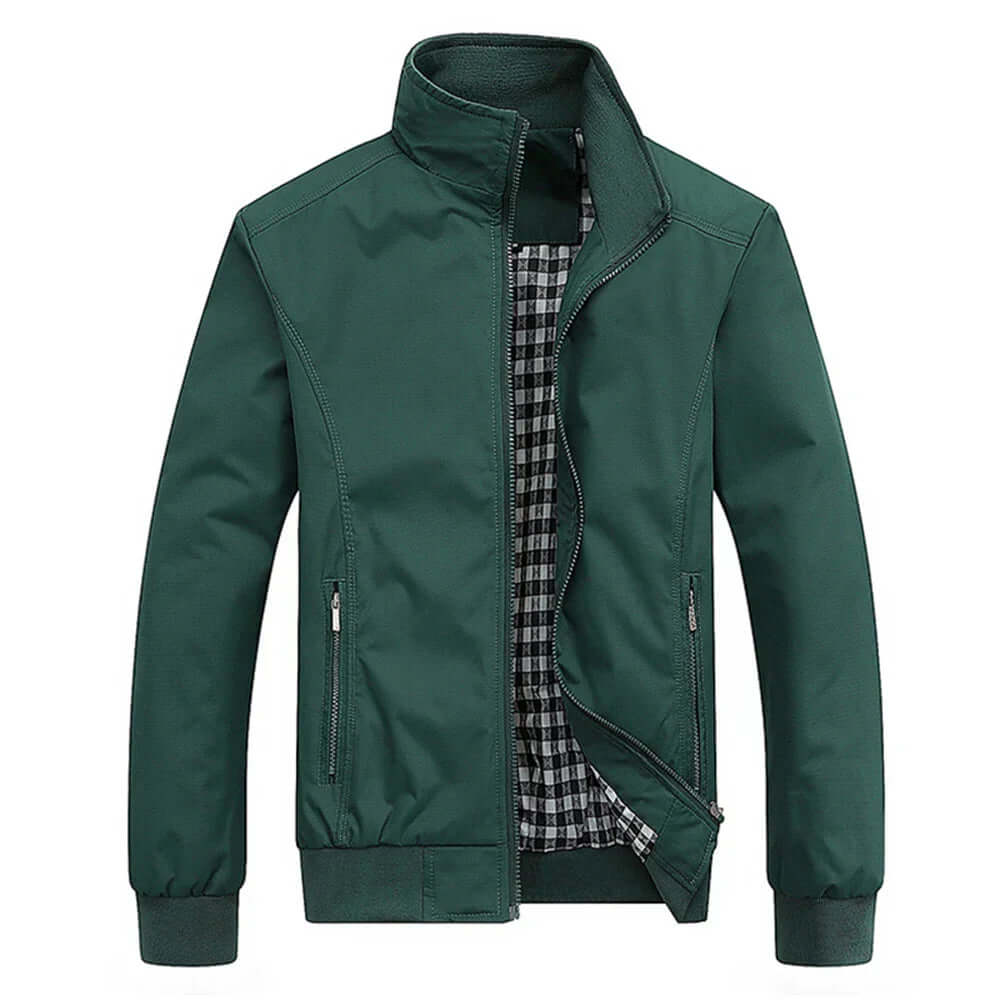 Men's Autumn Jacket – Stylish Bomber Jacket with Ribbed Cuffs