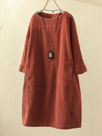 Nancy - A-lijn corduroy jurk