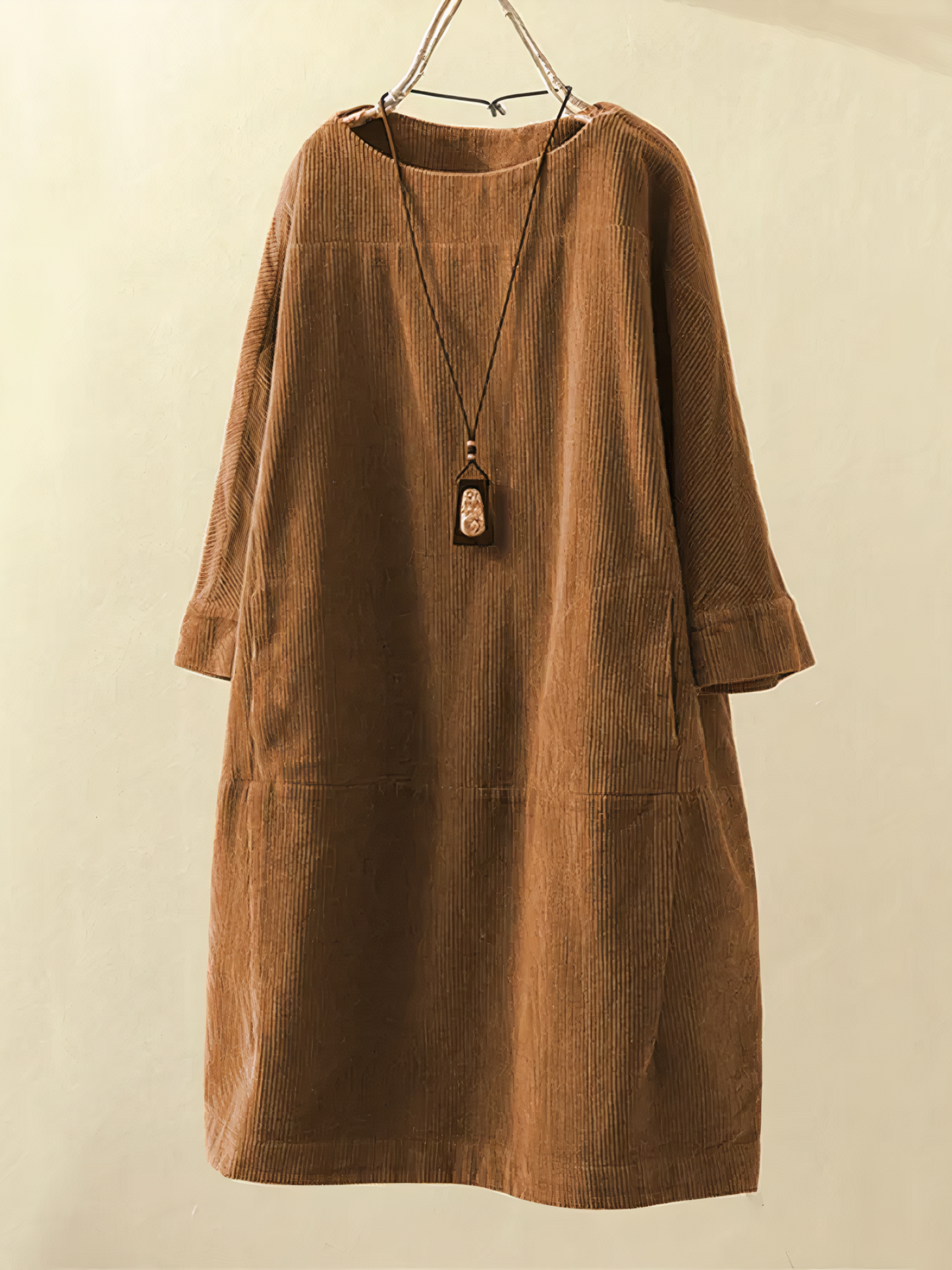 Nancy - A-lijn corduroy jurk