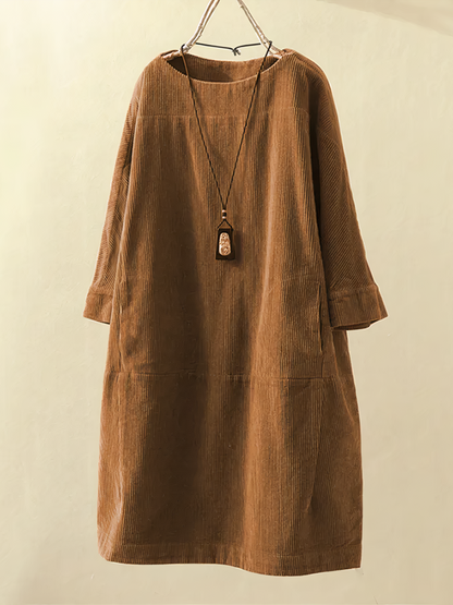 Nancy - A-lijn corduroy jurk