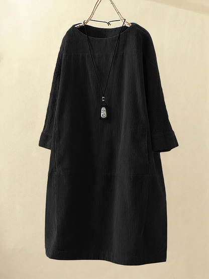Nancy - A-lijn corduroy jurk