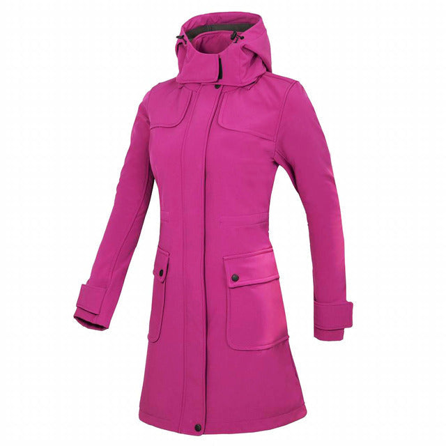 Lange Waterdichte Regenjas met Capuchon voor Dames – Outdoor & Comfortabel
