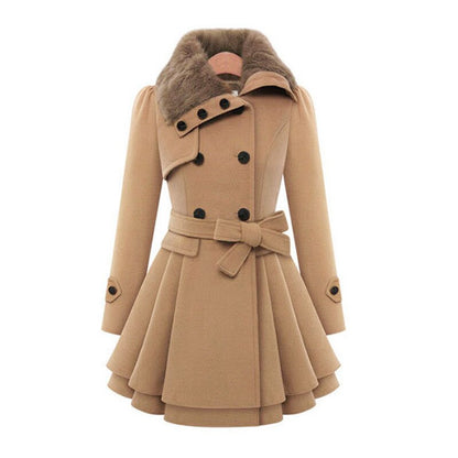 Dames Winter Trenchcoat – Slim Fit met Ceintuur & Dubbele Sluiting