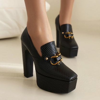 Alessia - Elegante Dames Hak met Platform & Blokhak