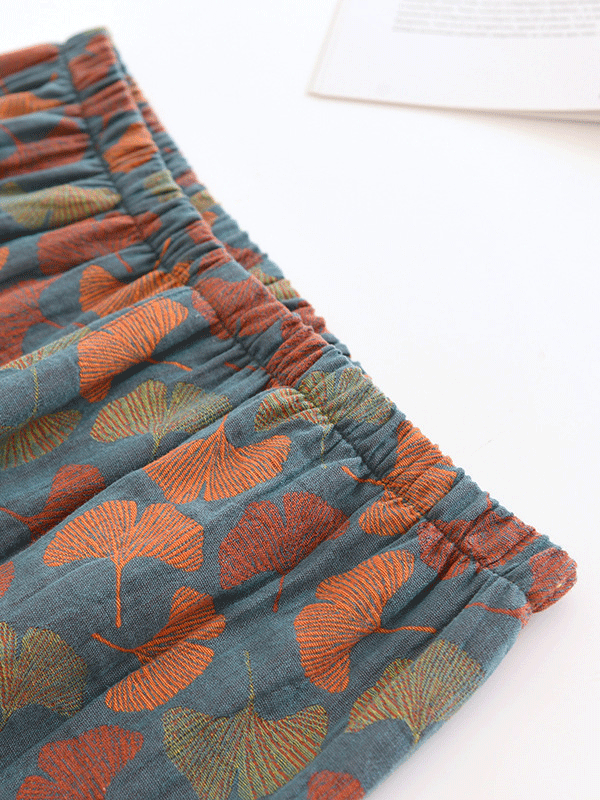 2-teiliges Damenpyjama – Crêpe-Set mit Blumenmuster & langen Ärmeln