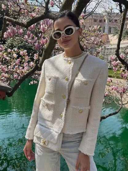 Dames Bouclé Blazer – Elegant & Tijdloos