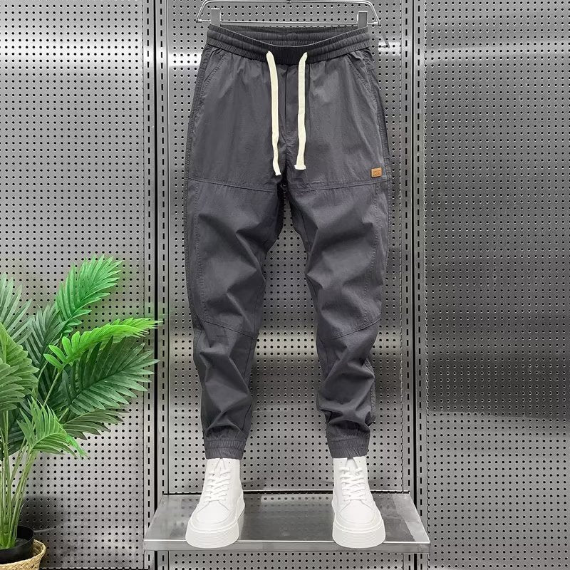 Retro Japanse Stijl Heren Jogger Broek – Katoenen Workwear-Herenkleding > Broeken > Joggers-Myna Mode-Donkergrijs-M-Myna Mode