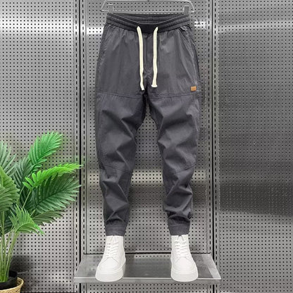 Retro Japanse Stijl Heren Jogger Broek – Katoenen Workwear-Herenkleding > Broeken > Joggers-Myna Mode-Donkergrijs-M-Myna Mode