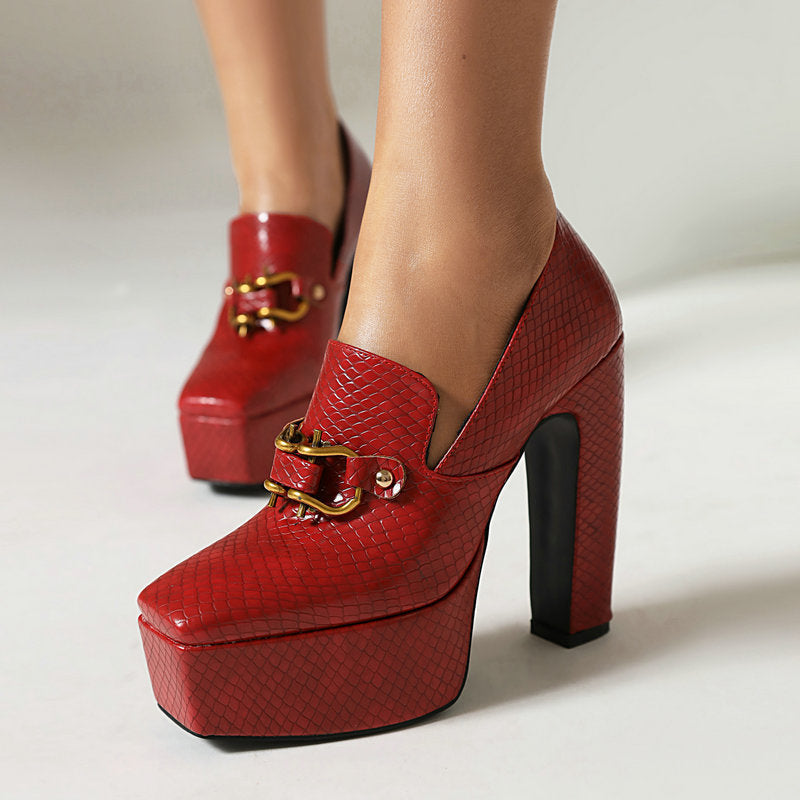Alessia - Elegante Dames Hak met Platform & Blokhak