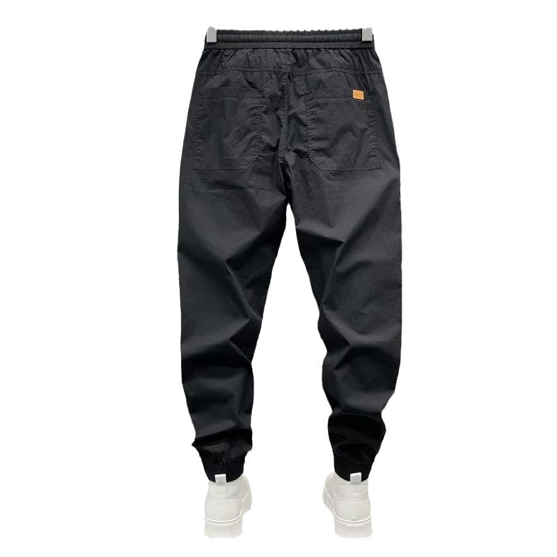 Retro Japanse Stijl Heren Jogger Broek – Katoenen Workwear-Herenkleding > Broeken > Joggers-Myna Mode-Zwart-M-Myna Mode