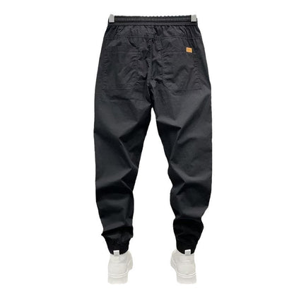 Retro Japanse Stijl Heren Jogger Broek – Katoenen Workwear-Herenkleding > Broeken > Joggers-Myna Mode-Zwart-M-Myna Mode