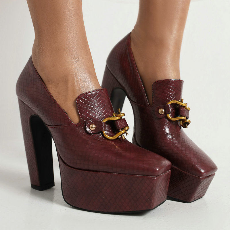 Alessia - Elegante Dames Hak met Platform & Blokhak