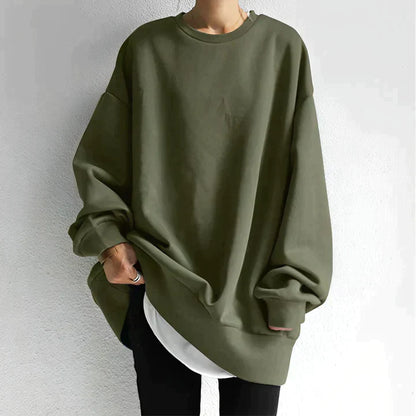 Oversized Zwarte Damestrui – Comfortabele Casual Sweater met Lange Mouwen