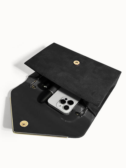 Fluwelen Envelope Clutch – Suède Look voor Avondelijke Elegantie
