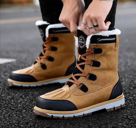 Herren Winterstiefel – Warme Gefütterte Schneeschuhe mit Rutschfester Sohle