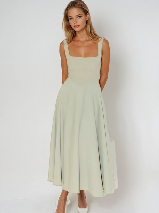 Scarlett Grace - Elegante Off-Shoulder Jurk voor Dames-Dames jurk-Myna Mode-Sálvia-S-Myna Mode