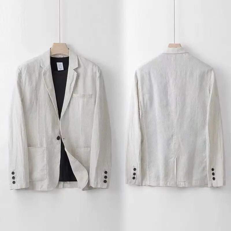 Men's Linen Suit Set – 3-Piece Breathable Summer Suit