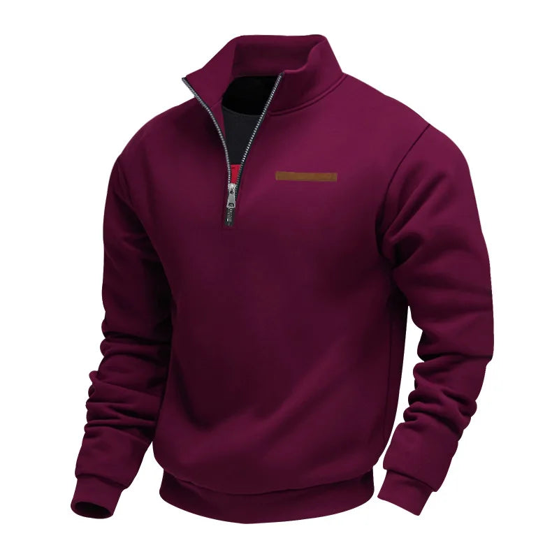 Heren Fleece Sweatshirt met Kwartrits