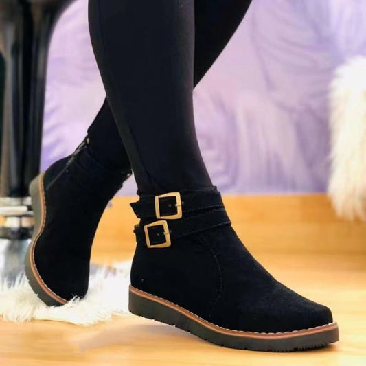 Women's Ankle Boots with Suede Look – Flat & Durable for Every Day