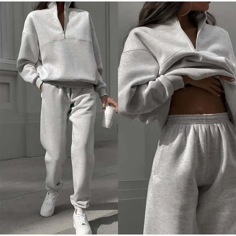 Women's Two-Piece Knitted Set – Casual Sweater and Pants