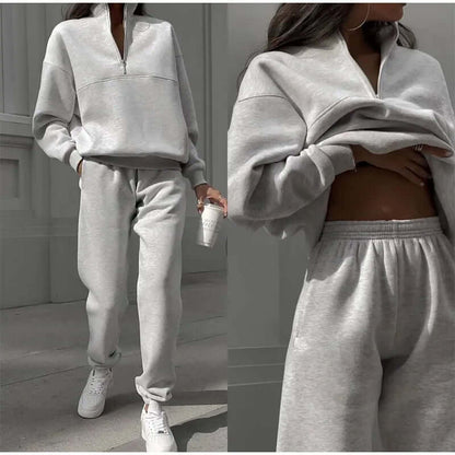 Women's Two-Piece Knitted Set – Casual Sweater and Pants