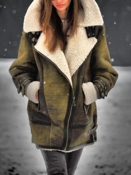 Dames Shearling Aviator Jas - Warm en Stoer voor de Winter