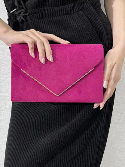 Fluwelen Envelope Clutch – Suède Look voor Avondelijke Elegantie