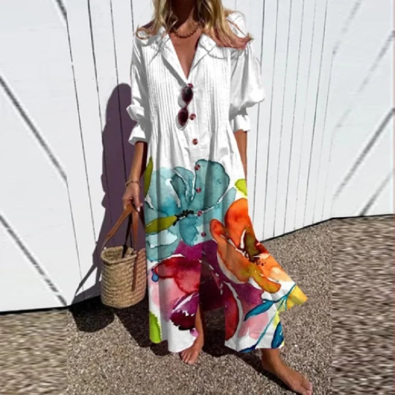 Boho Maxi Jurk Dames | Kleurrijke Print