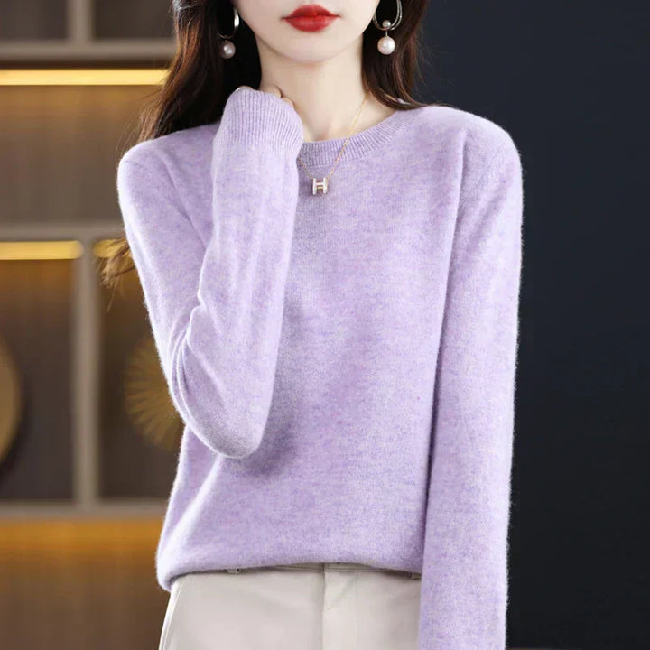 Women's Sweater of 100% Cashmere – Classic Round Neck & Timeless Elegance