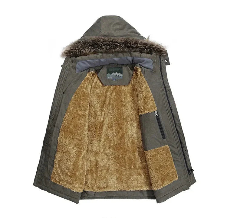 Heren Warme Winterjas met Capuchon – Winddicht & Comfortabel voor Koude Dagen