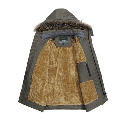 Heren Warme Winterjas met Capuchon – Winddicht & Comfortabel voor Koude Dagen