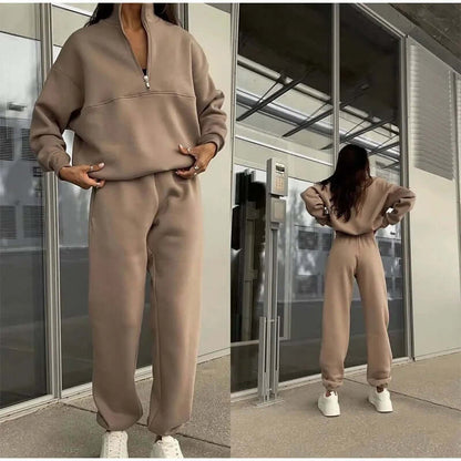 Women's Two-Piece Knitted Set – Casual Sweater and Pants