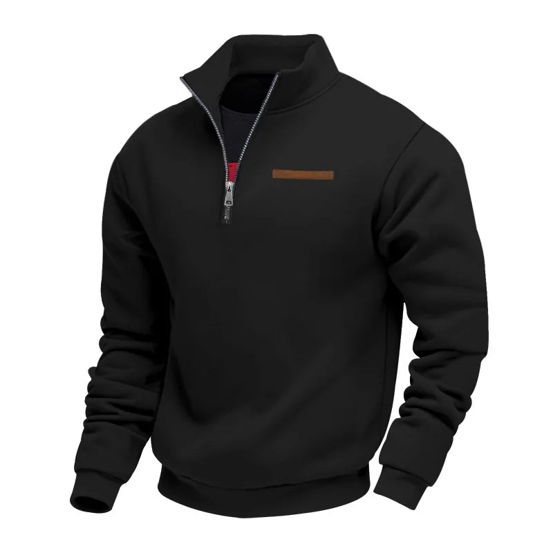 Heren Fleece Sweatshirt met Kwartrits