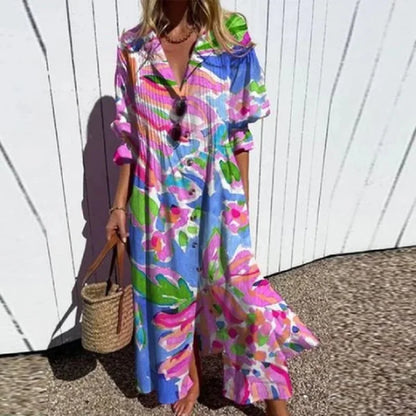 Boho Maxi Jurk Dames | Kleurrijke Print