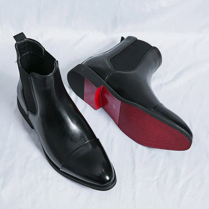 Men's Ankle Boots with Red Sole – Stylish Chelsea Boots for Every Occasion