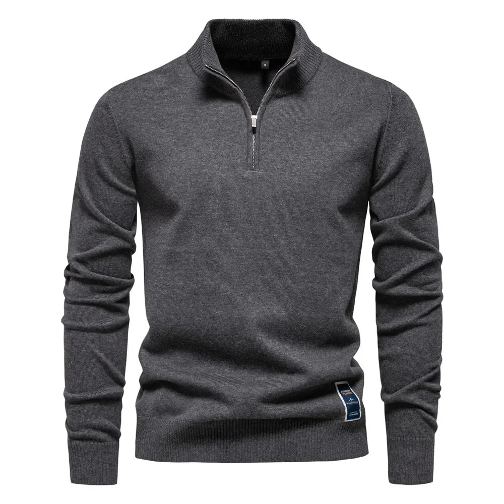 Heren Quarter-Zip Trui – Klassiek en Comfortabel – Regular Fit