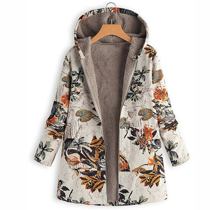 Warm Women's Jacket with Floral Print – Casual & Comfortable for Autumn/Winter