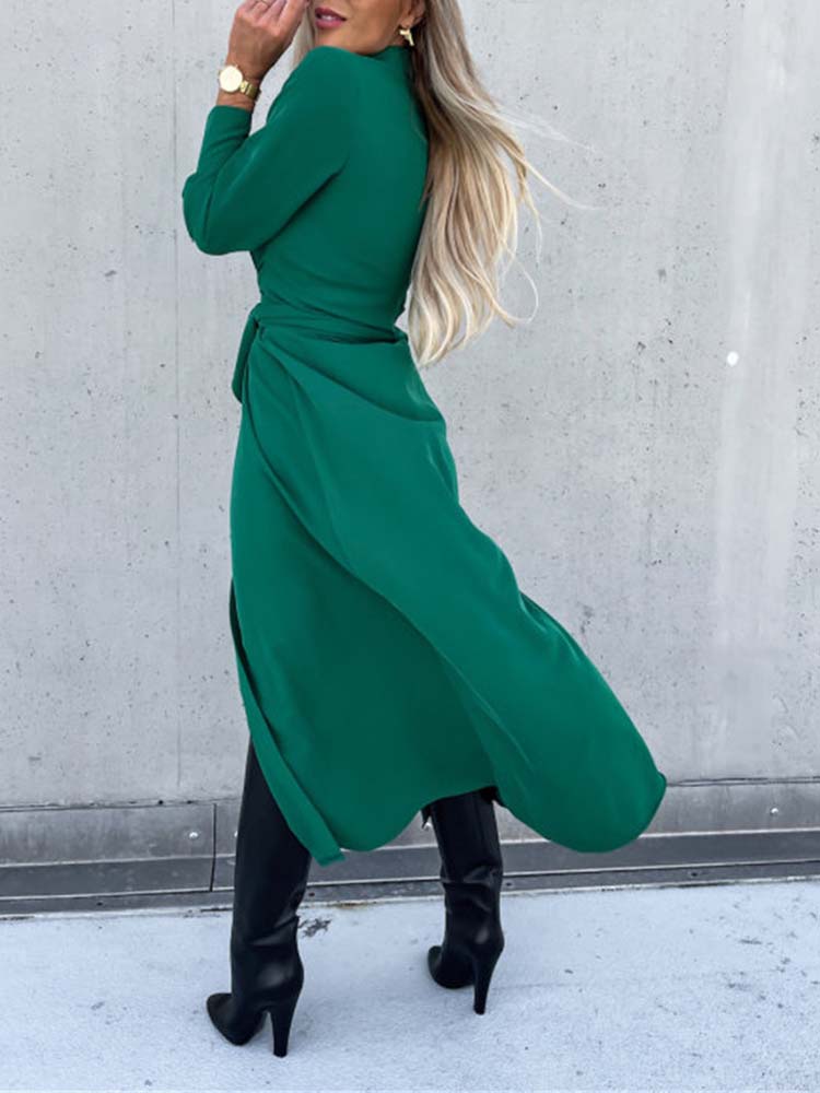 Damen Hemdblusenkleid mit langen Ärmeln