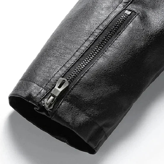 Stijlvolle Leren Herenjas met Zakken – PU Leer & Comfortabele Pasvorm