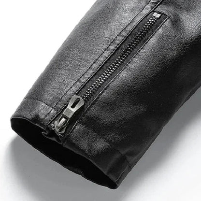 Stijlvolle Leren Herenjas met Zakken – PU Leer & Comfortabele Pasvorm