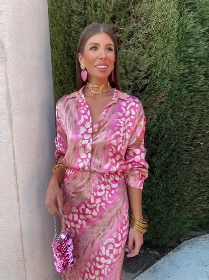 Midi Jurk | Luxe Print & Elegante Pasvorm